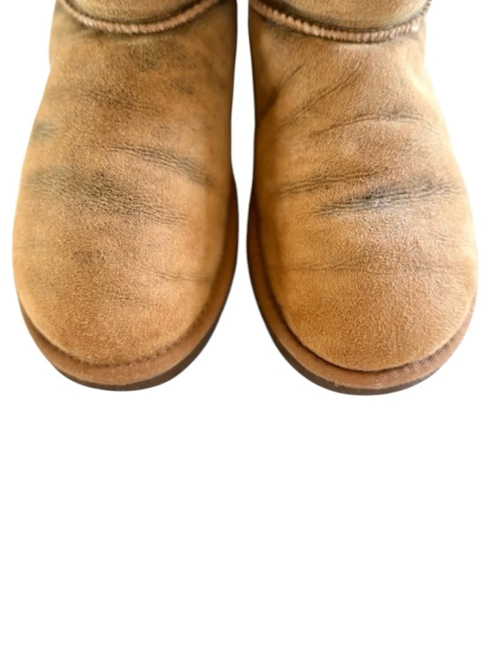UGG Bailey Button Triplet Tall Sheepskin Boots Brown Cream Women’s 6